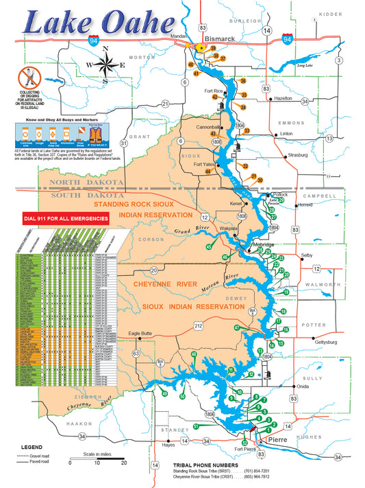 Lake Oahe Custom Request - Laser Engraved Map Cut File