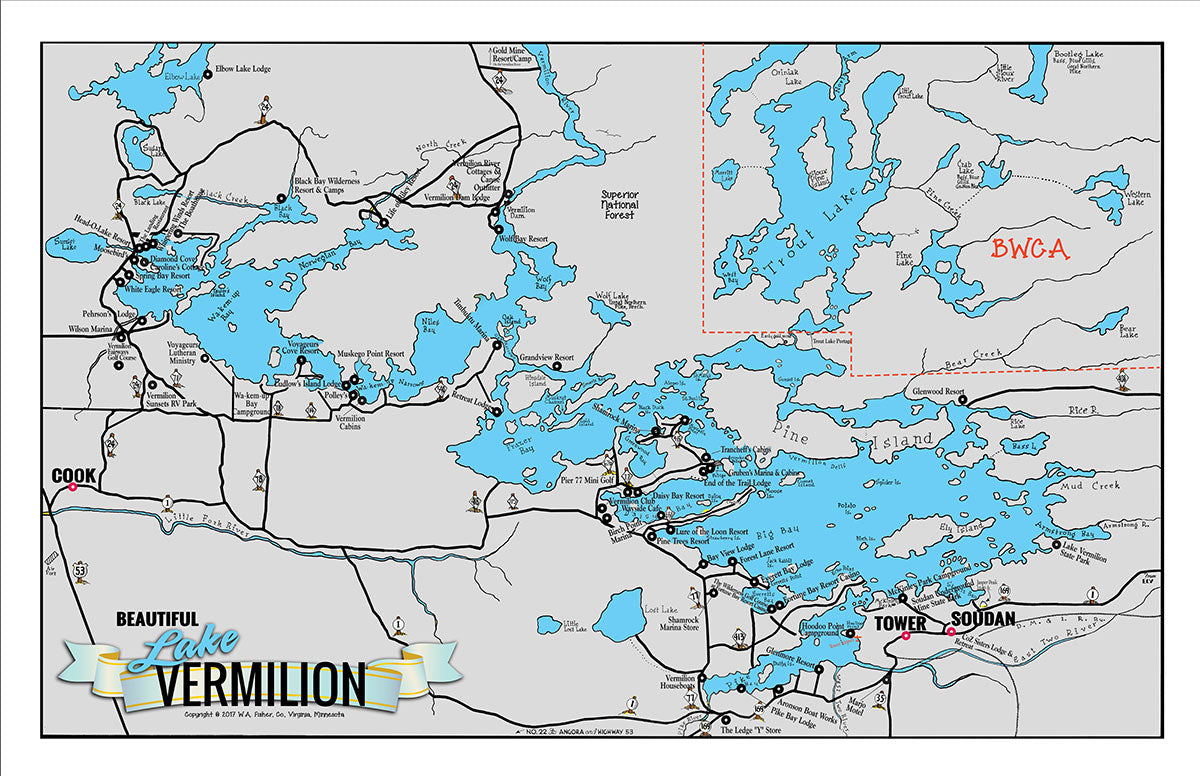 Custom Lake Map - Lake Vermilion Minnesota