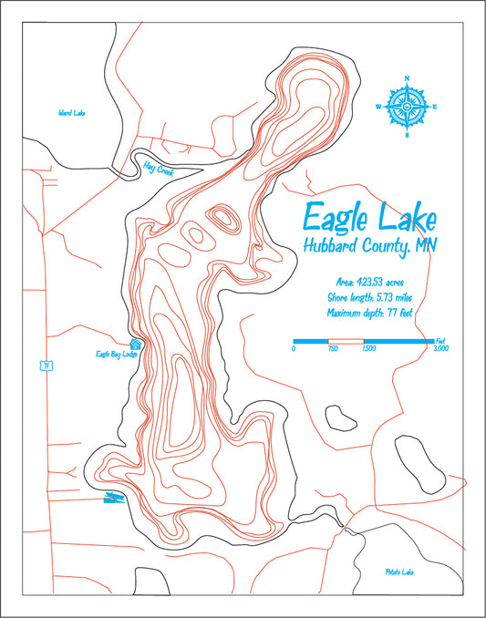 Custom Lake Map - Eagle Lake, MN