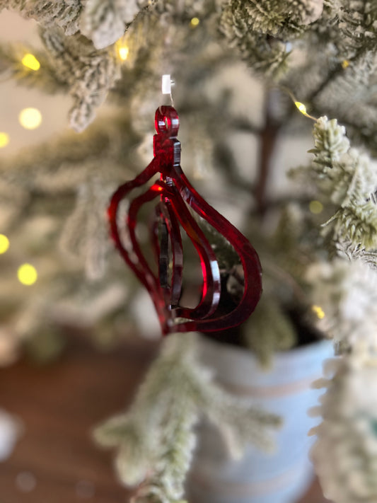 Retro Bauble Acrylic Spinner Ornament / Suncatcher