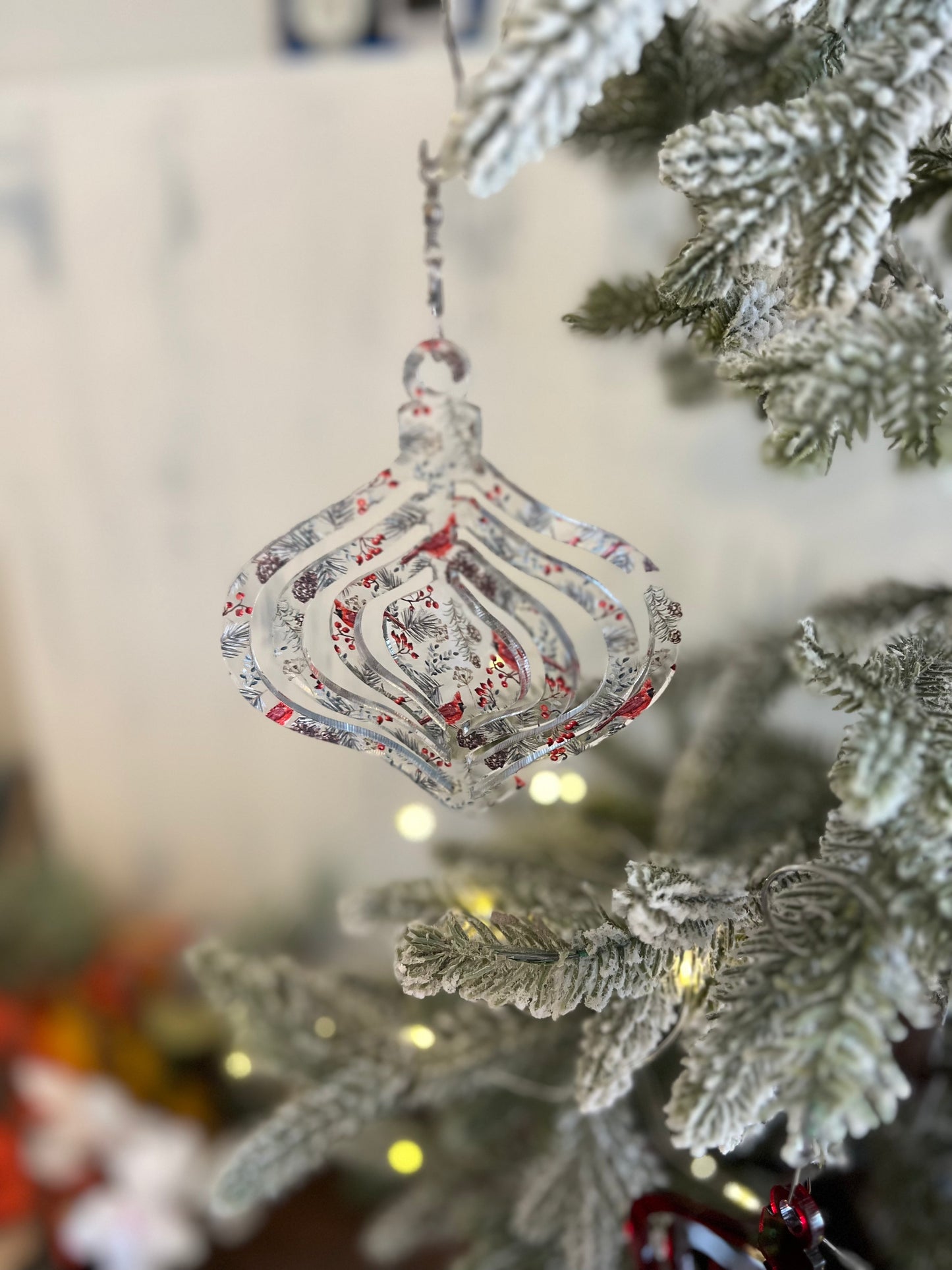 Retro Bauble Acrylic Spinner Ornament / Suncatcher