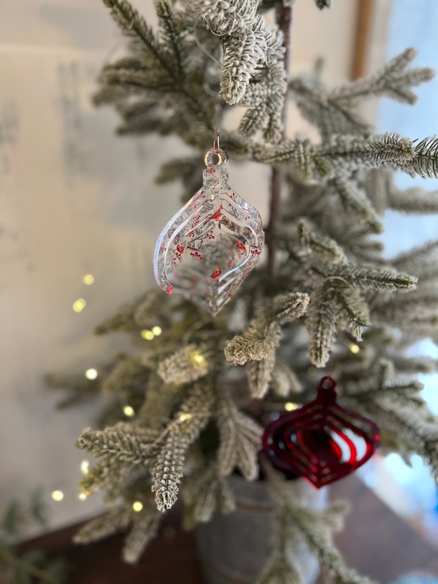 Retro Bauble Acrylic Spinner Ornament / Suncatcher