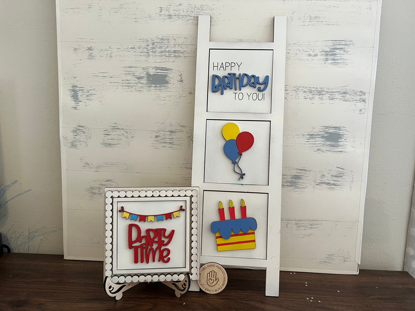 Birthday Leaning Ladder Interchangeable Sign Tiles