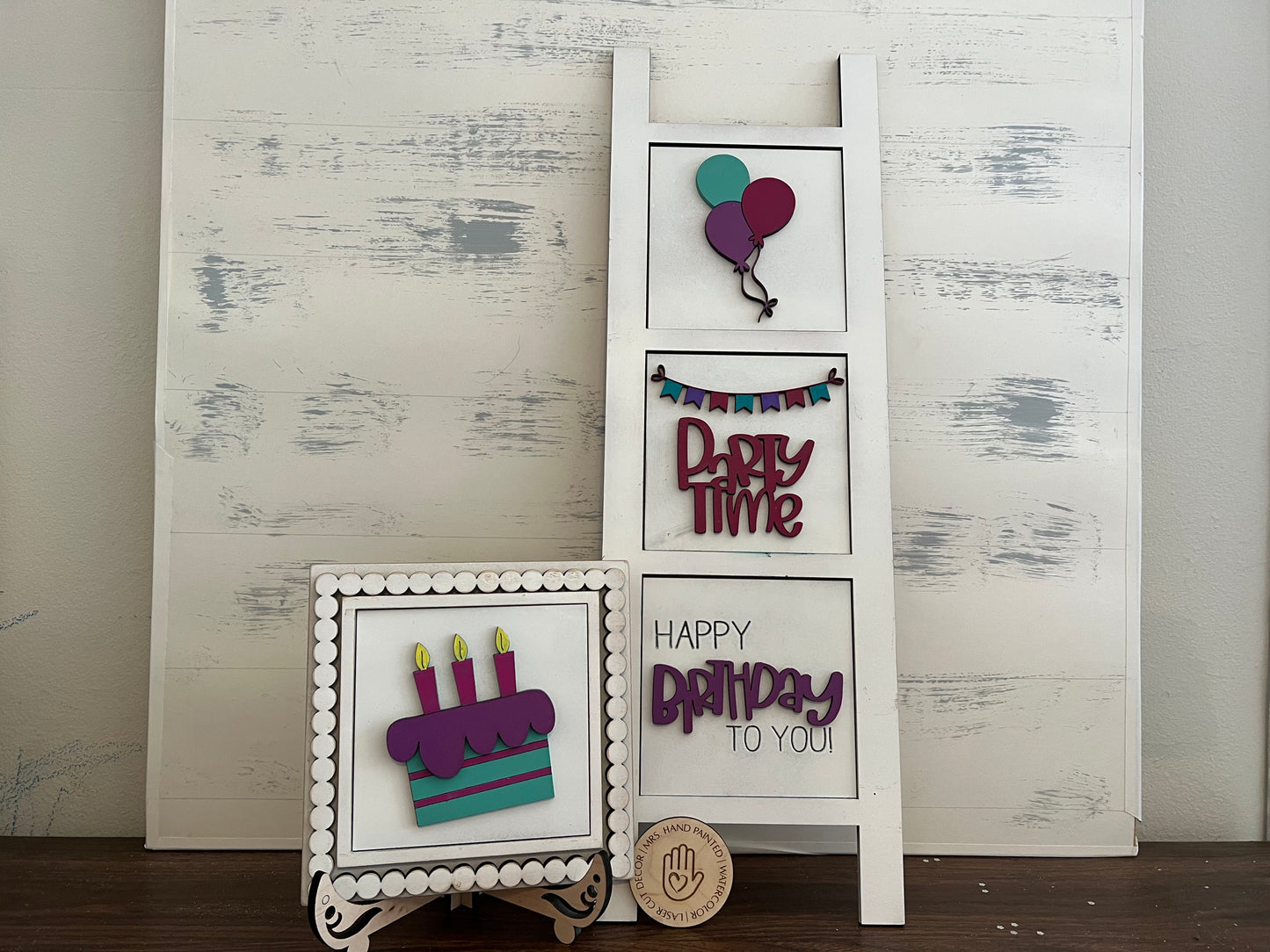 Birthday Leaning Ladder Interchangeable Sign Tiles