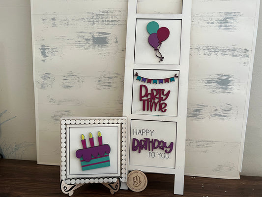 Birthday Leaning Ladder Interchangeable Sign Tiles