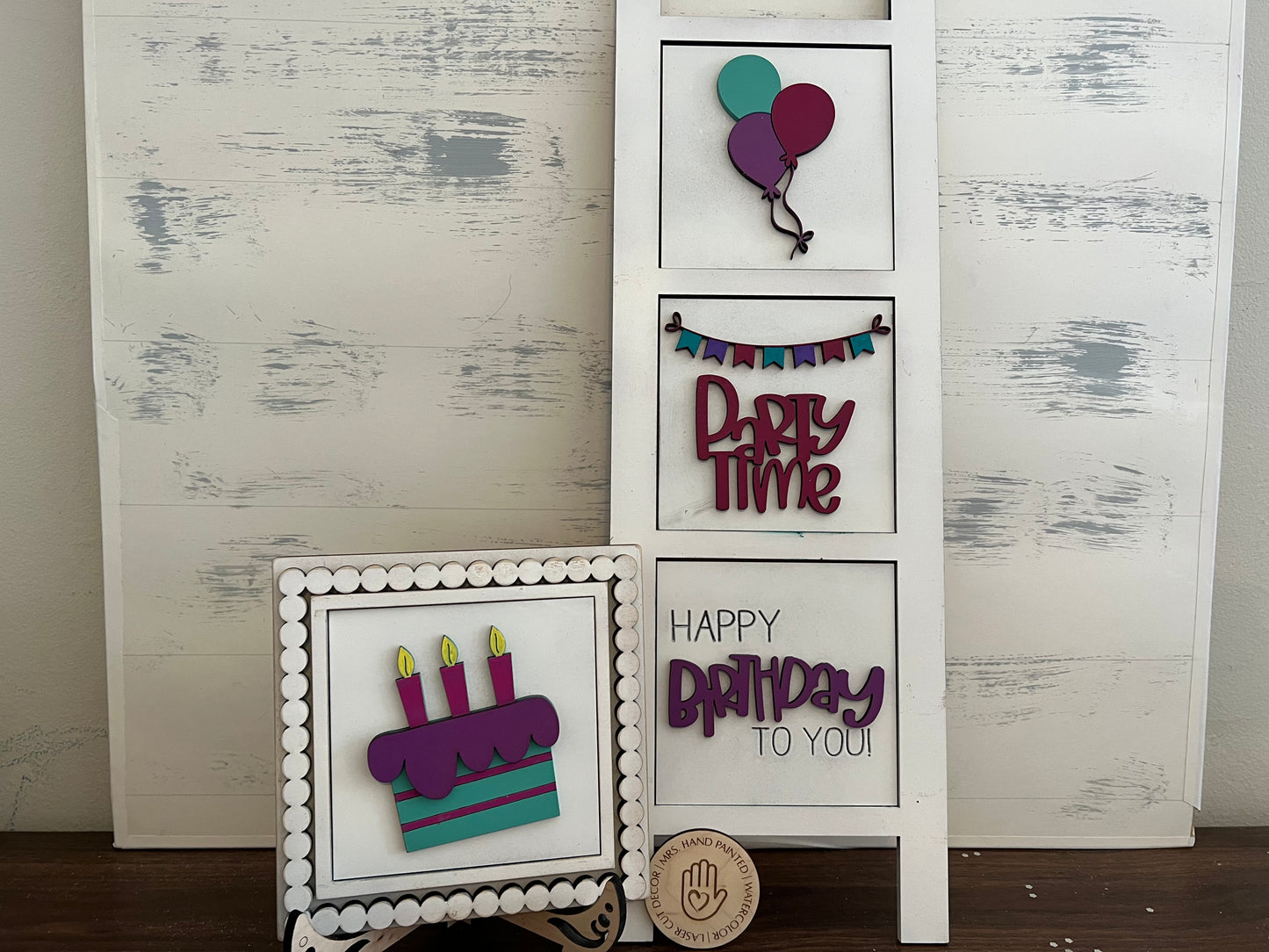 Birthday Leaning Ladder Interchangeable Sign Tiles