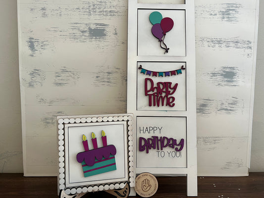 Birthday Leaning Ladder Interchangeable Sign Tiles