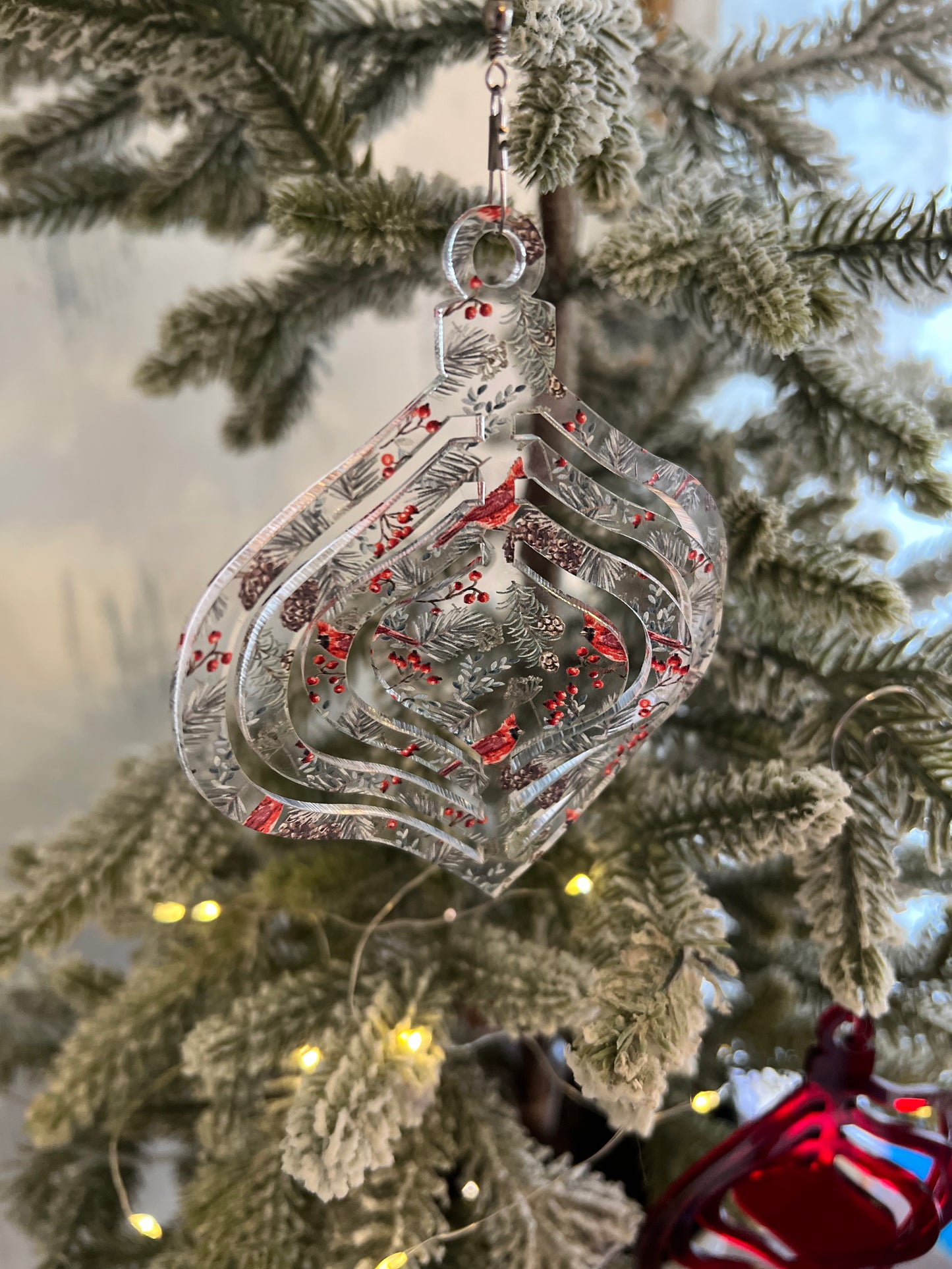 Retro Bauble Acrylic Spinner Ornament / Suncatcher