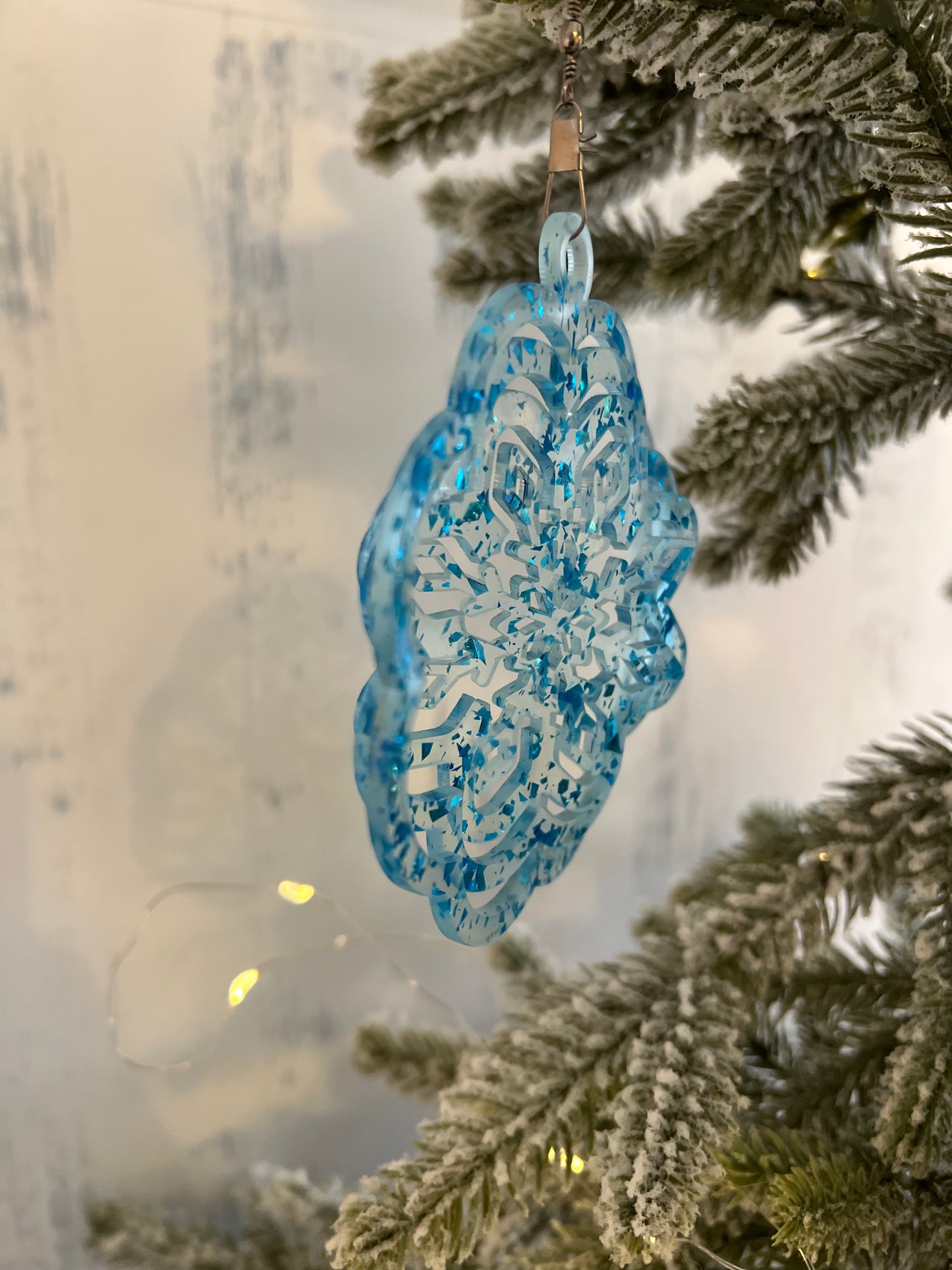 Snowflake Acrylic Spinner Ornament / Suncatcher