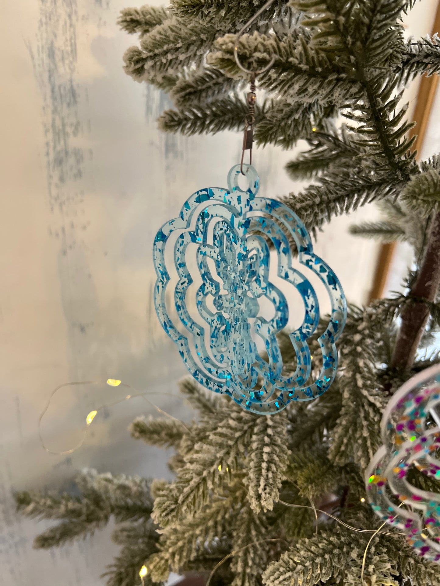 Snowflake Acrylic Spinner Ornament / Suncatcher