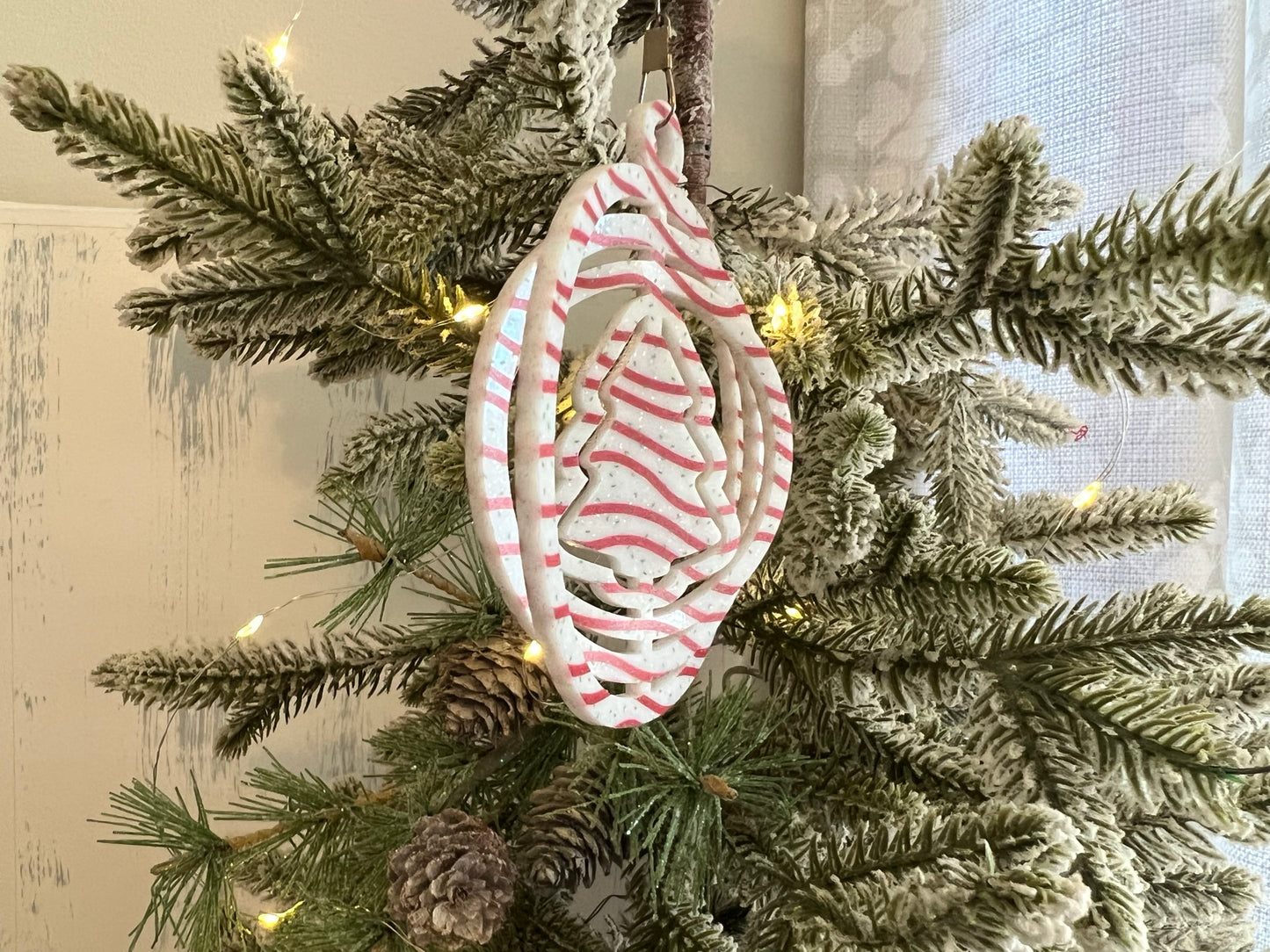 Christmas Tree Cake Acrylic Spinner Ornament