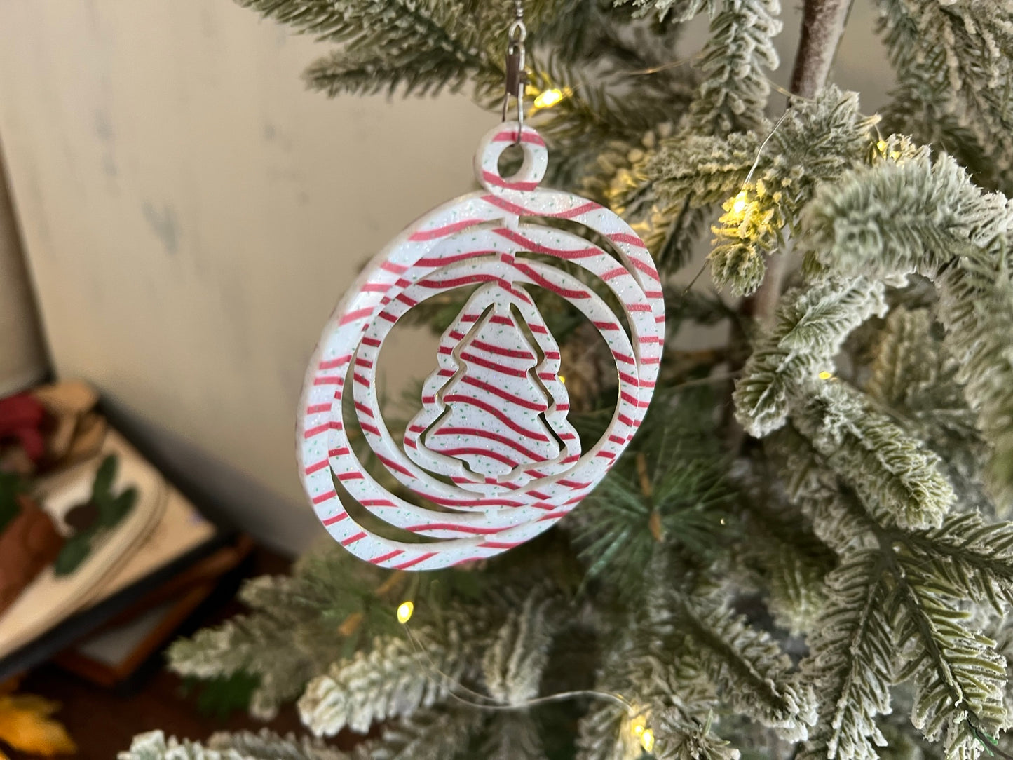 Christmas Tree Cake Acrylic Spinner Ornament
