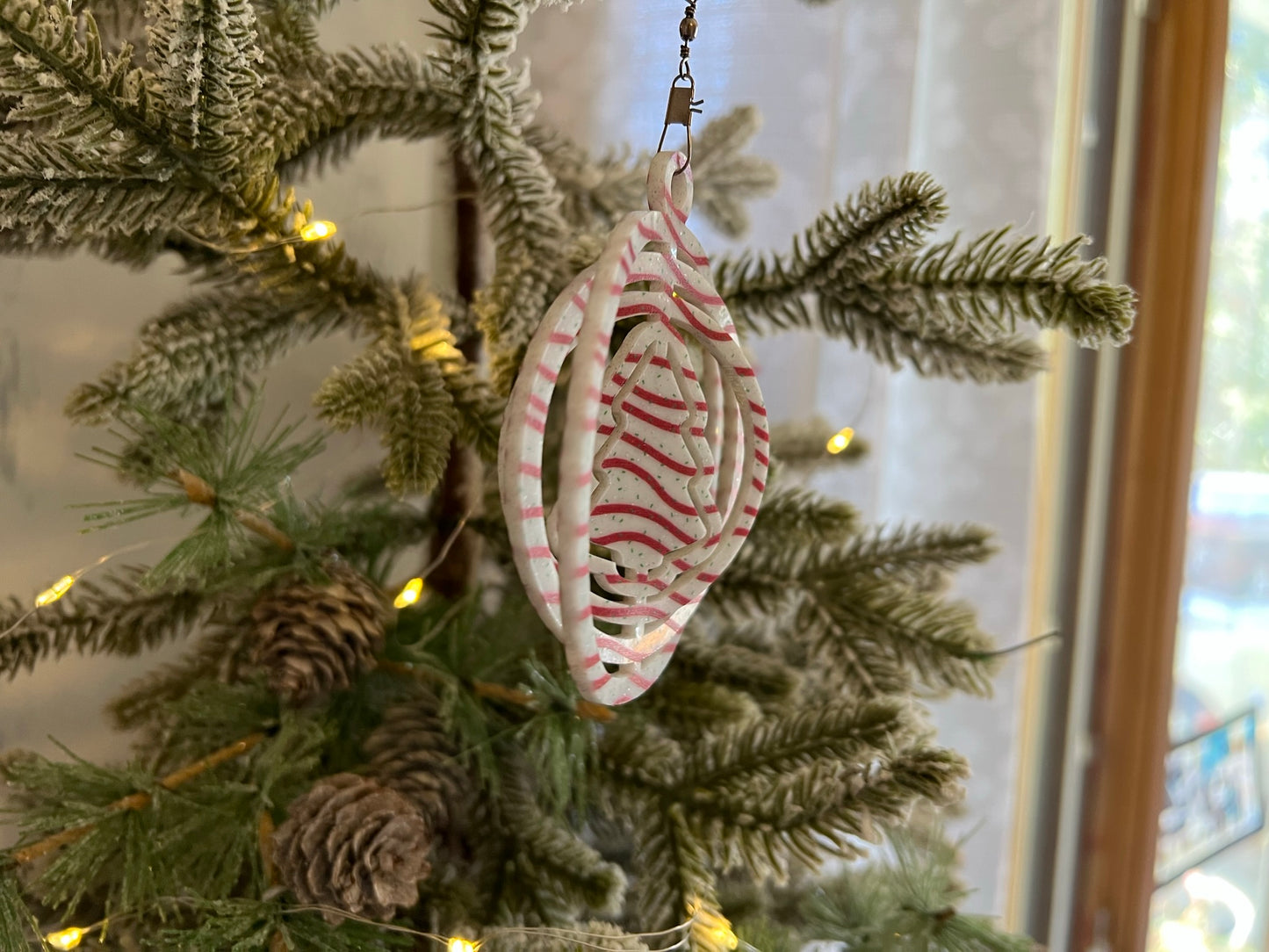 Christmas Tree Cake Acrylic Spinner Ornament