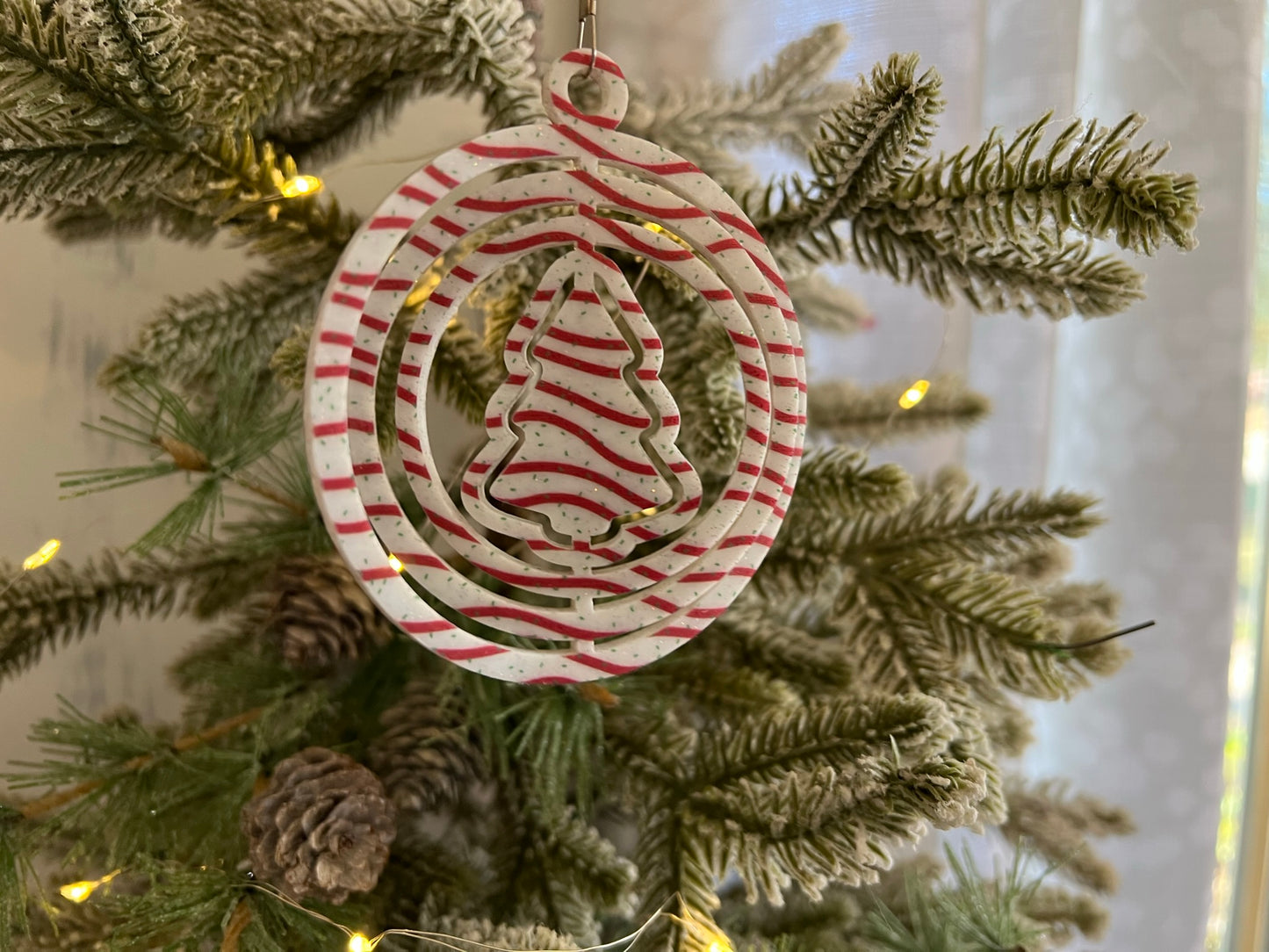 Christmas Tree Cake Acrylic Spinner Ornament