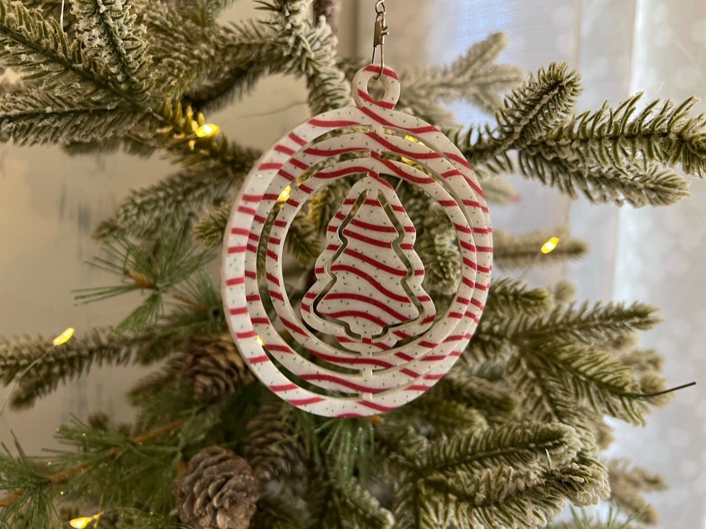 Christmas Tree Cake Acrylic Spinner Ornament