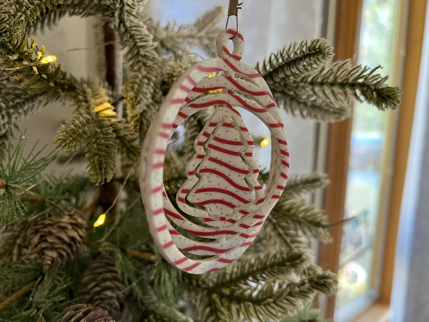 Christmas Tree Cake Acrylic Spinner Ornament