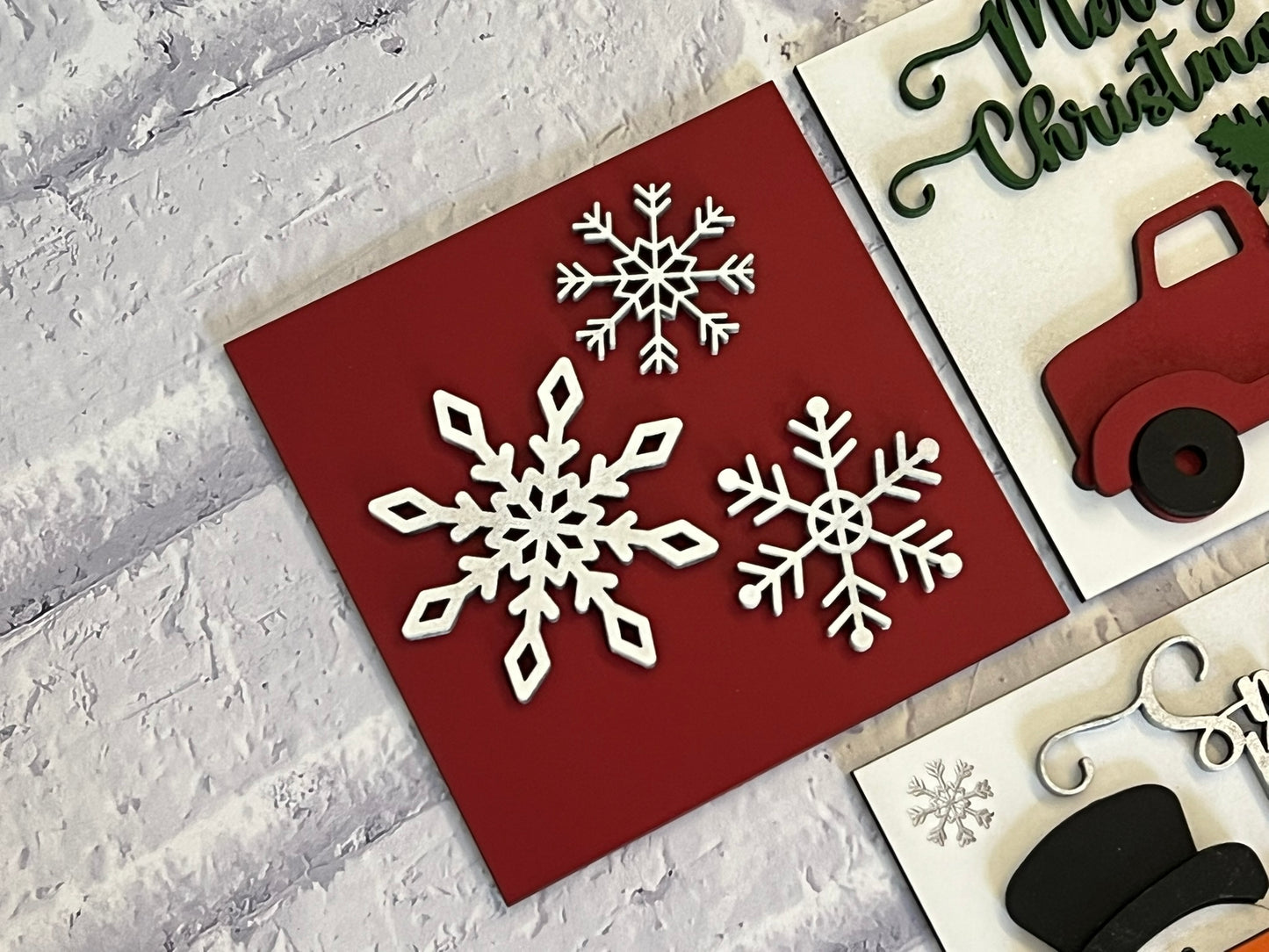 Country Christmas Sign Tiles