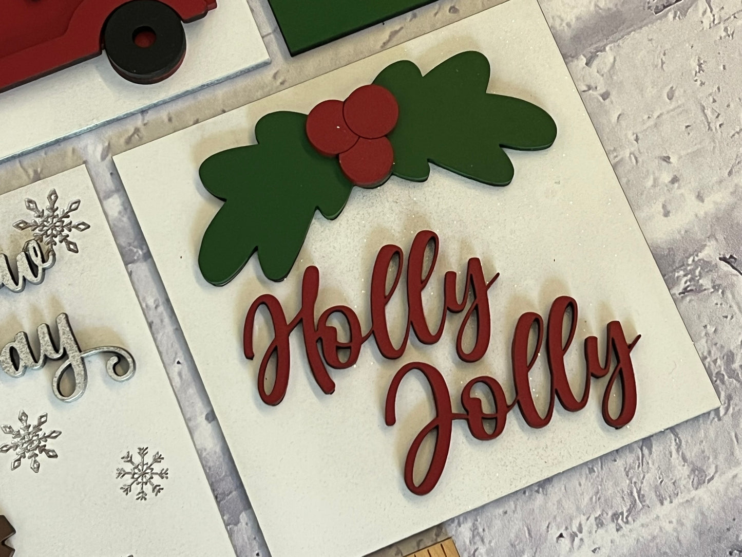 Country Christmas Sign Tiles