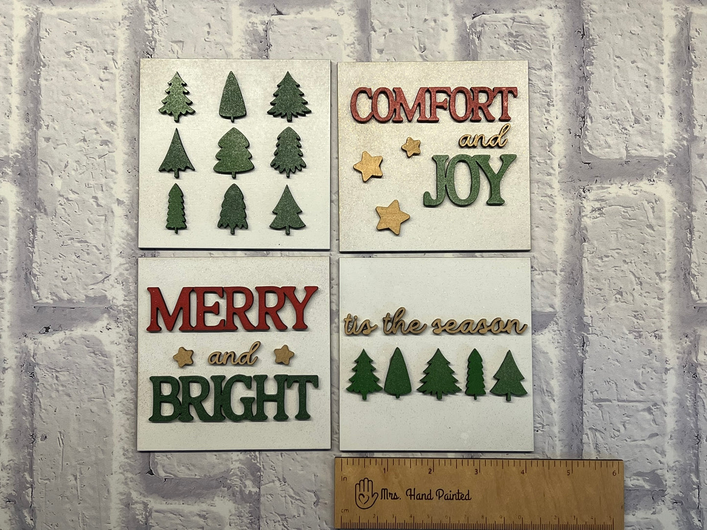 Bright Trees Christmas Sign Tiles