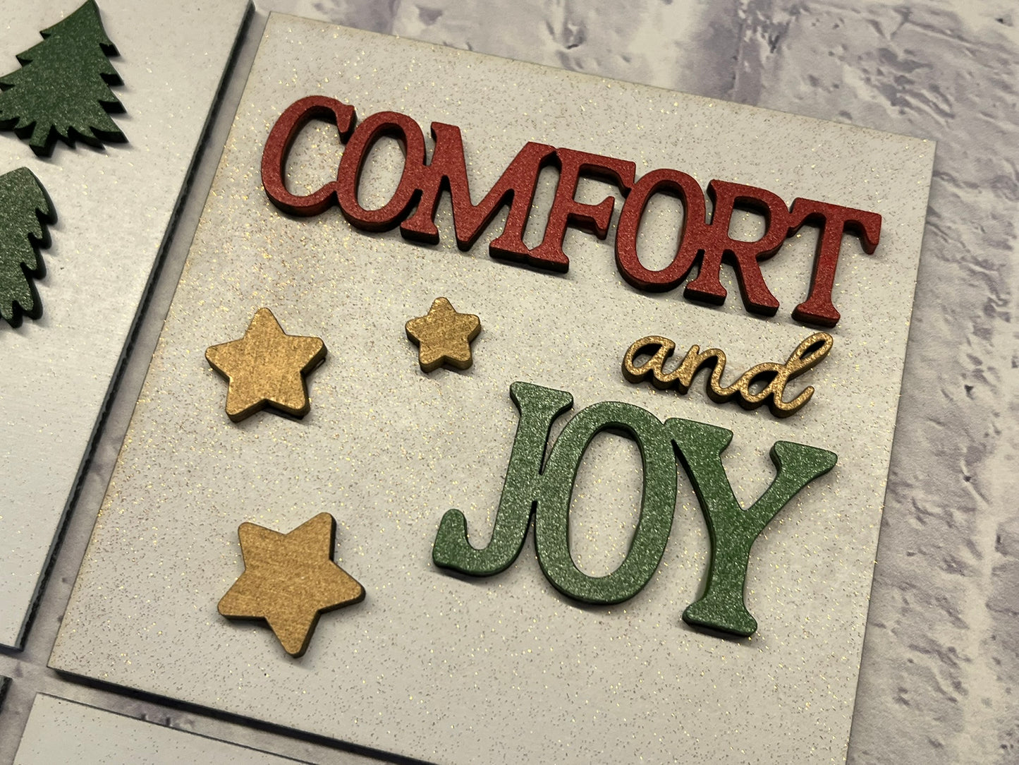 Bright Trees Christmas Sign Tiles