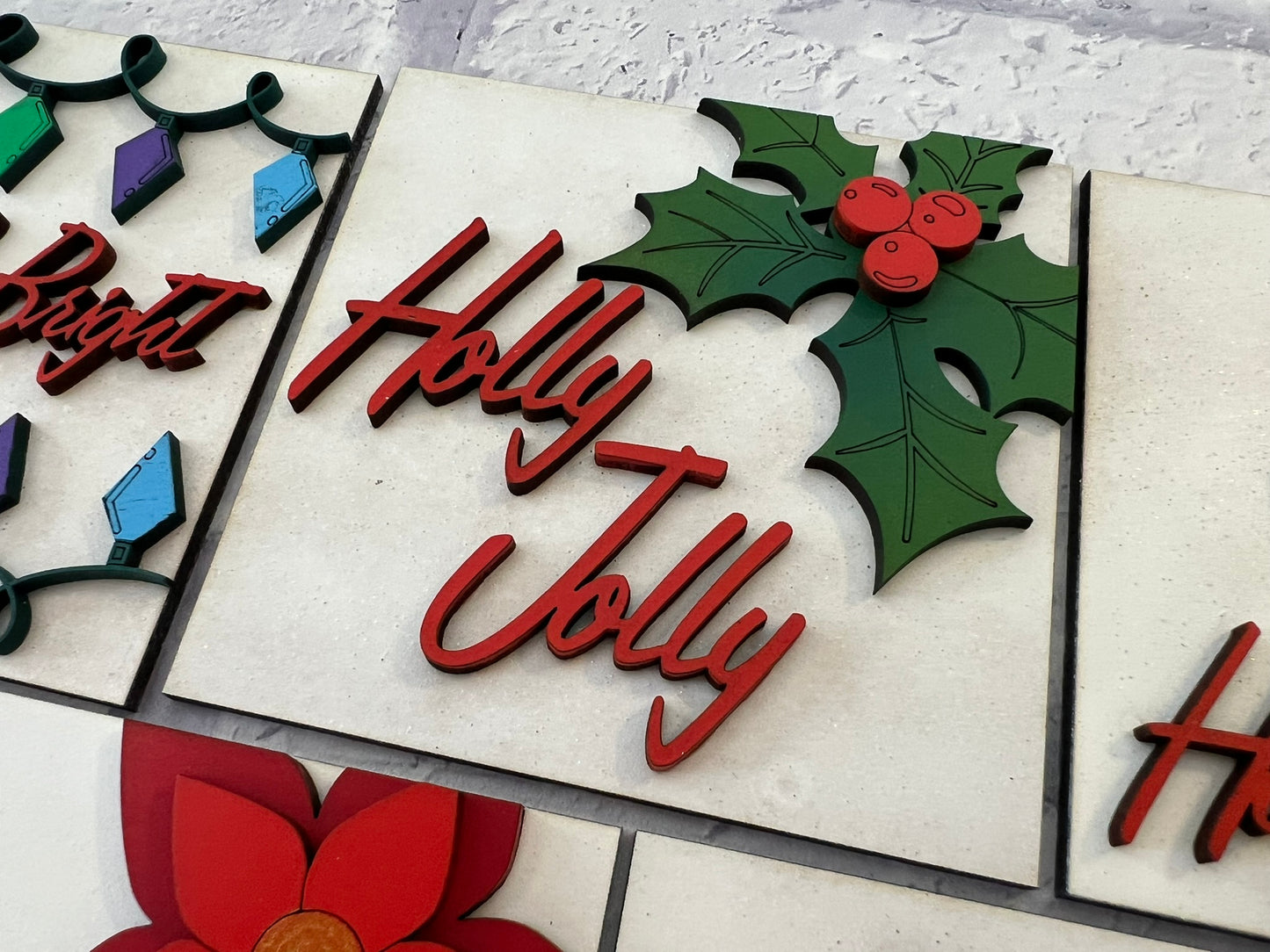Mid Century Christmas Sign Tiles