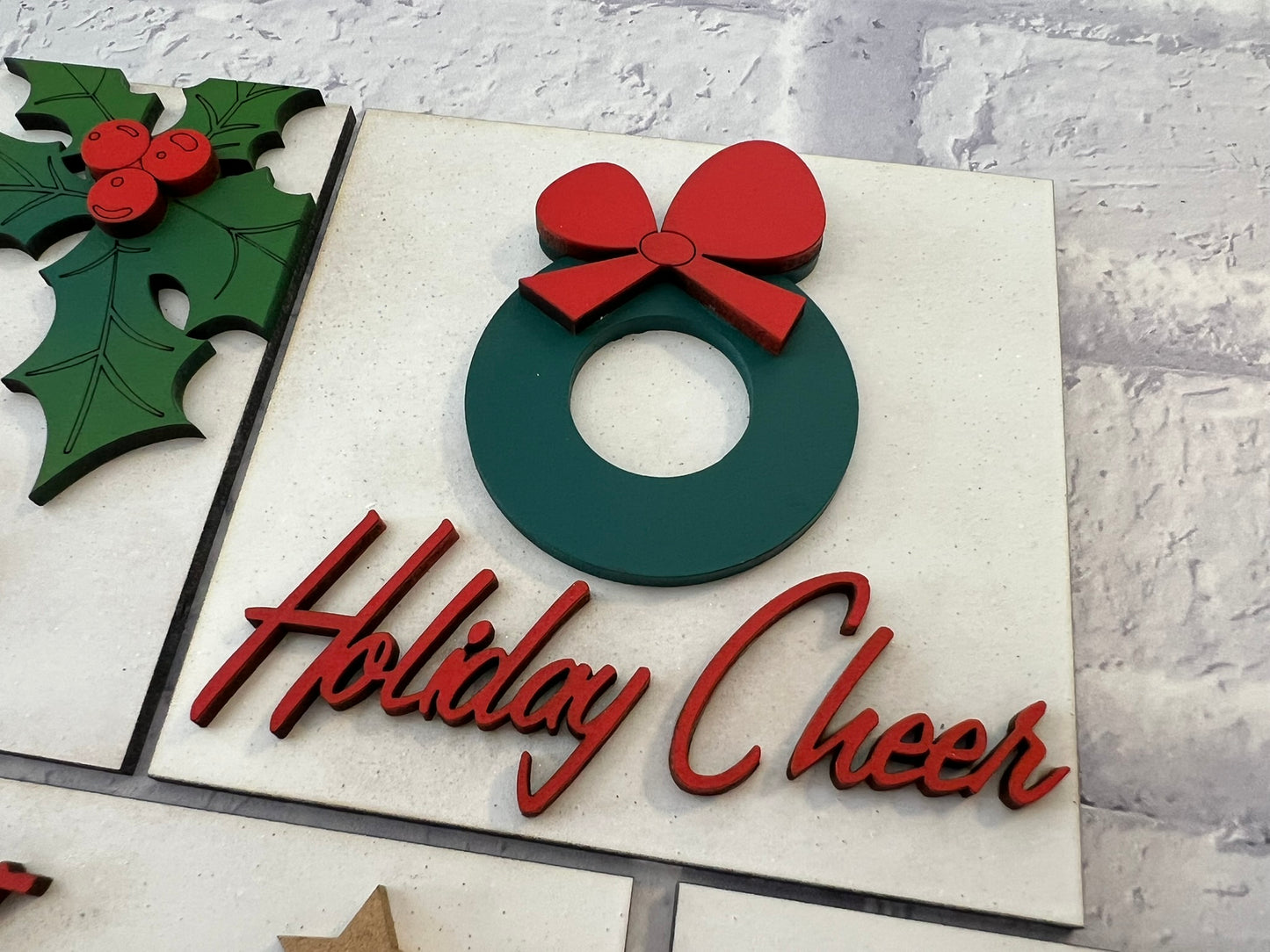 Mid Century Christmas Sign Tiles
