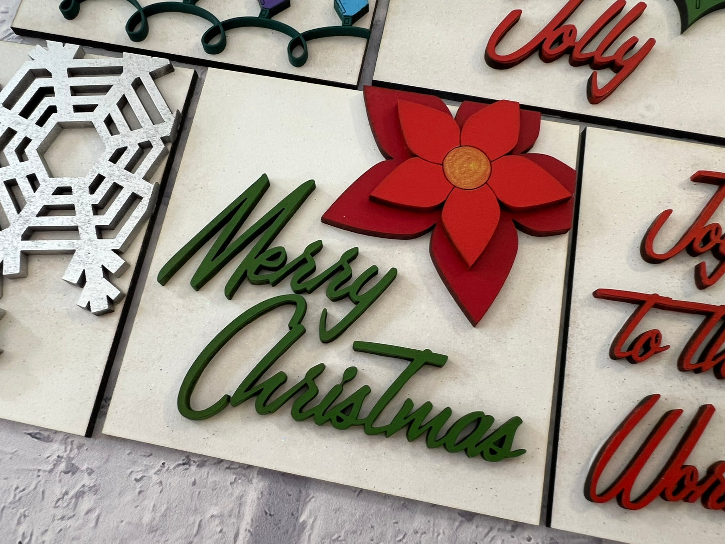 Mid Century Christmas Sign Tiles