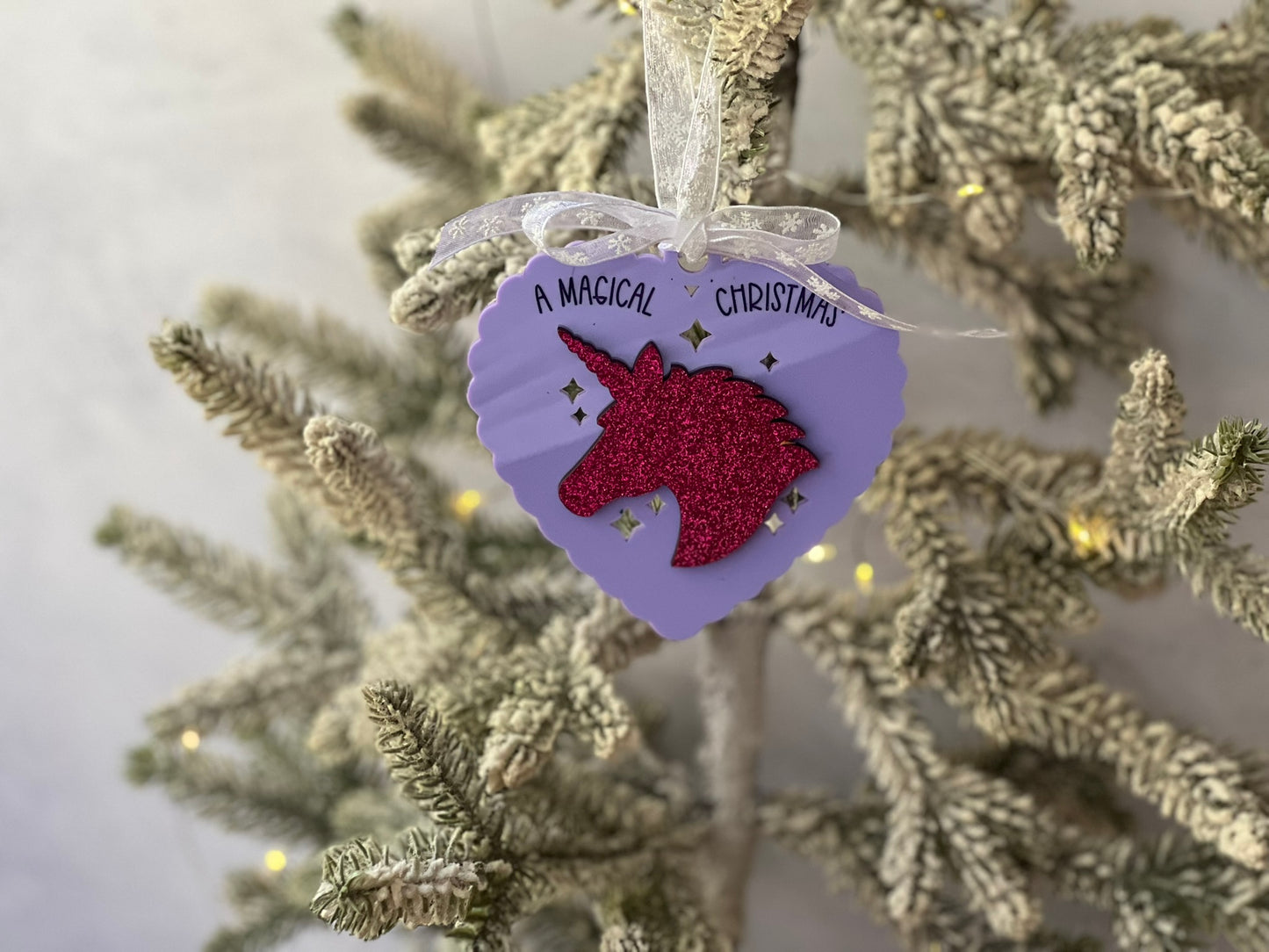 Pink and Purple Unicorn Ornament