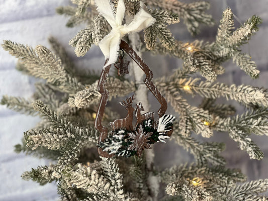Rustic Reindeer Christmas Ornament