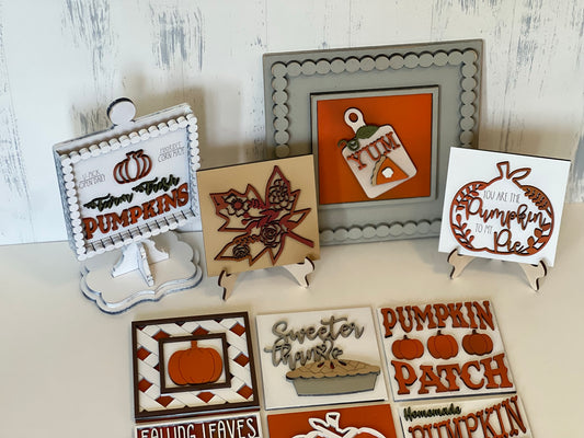 Fall & Pumpkin Pie Leaning Ladder Interchangeable Signs