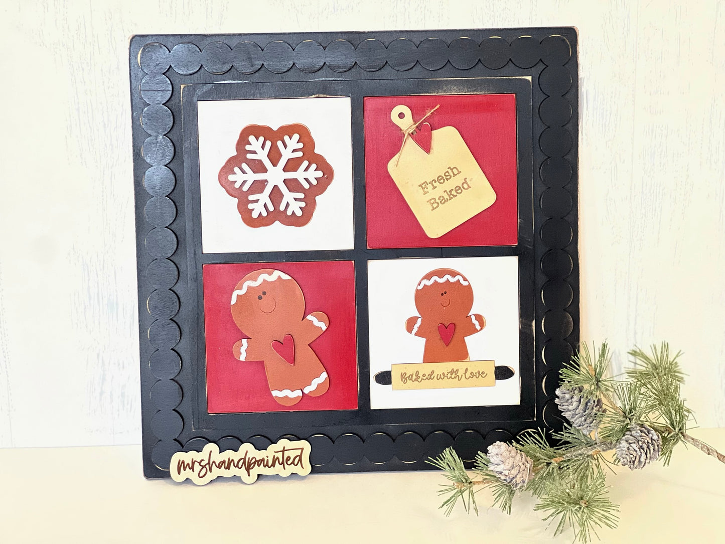 Gingerbread Leaning Ladder Interchangeable Signs