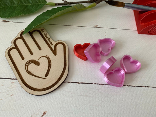 Custom PLA Bioplastic 3D Printed Watercolor Pans - Silk Shine Red or Pink Heart Shaped Quarter Pans - heart - Small or Bulk Quantities
