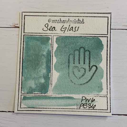 Handmade Watercolor Paints - SEA GLASS Half Pans