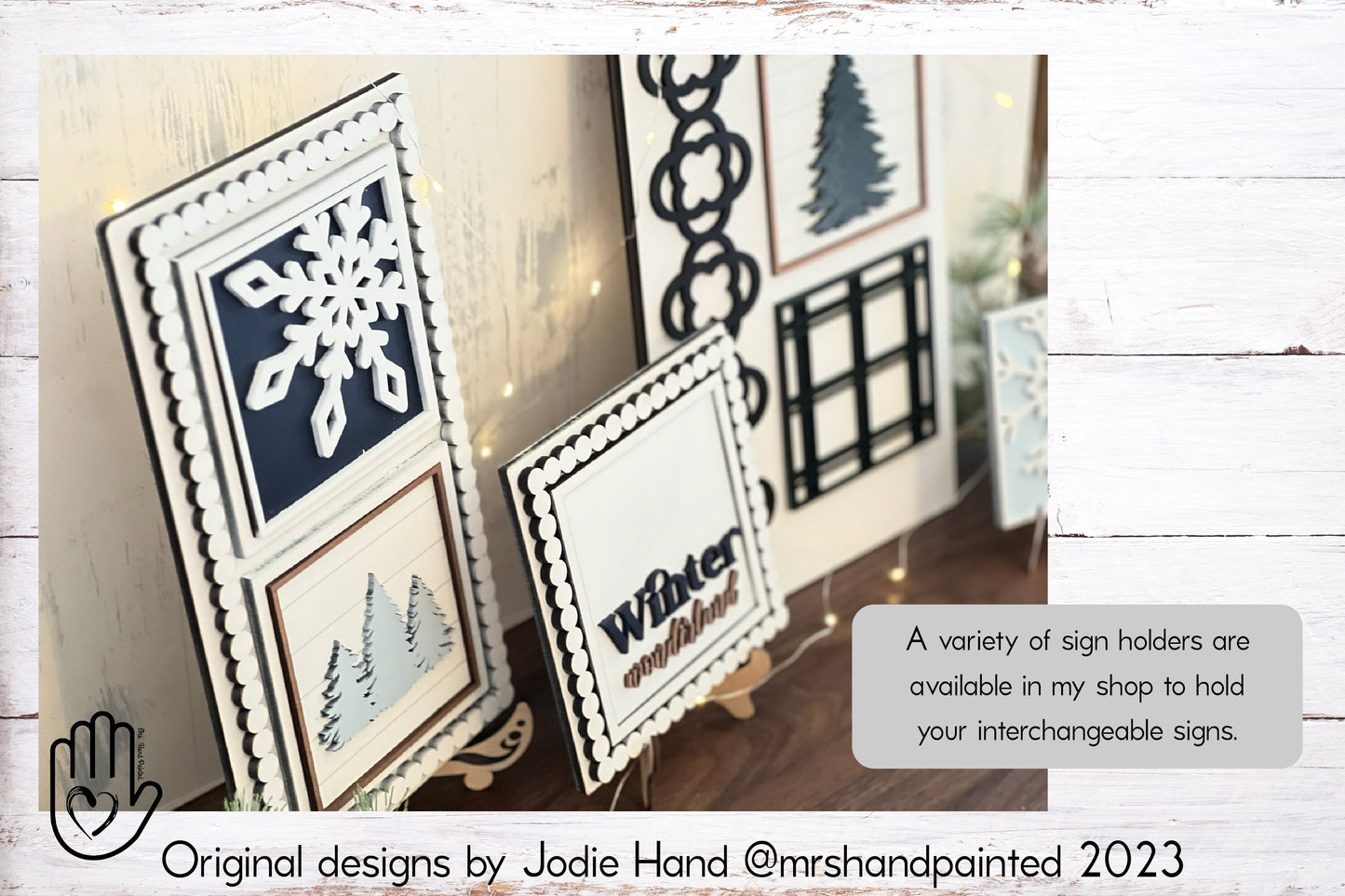 Winter Wonderland Leaning Ladder Interchangeable Sign Tiles