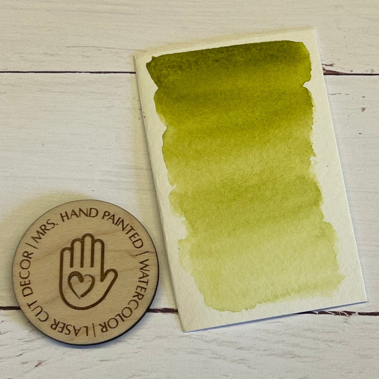 Handmade Watercolor Paints - LEMON LIME Half Pans