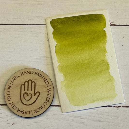 Handmade Watercolor Paints - LEMON LIME Half Pans