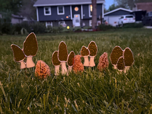 Digital File - Morel Mushroom Stained Glass Garden Stake Pattern