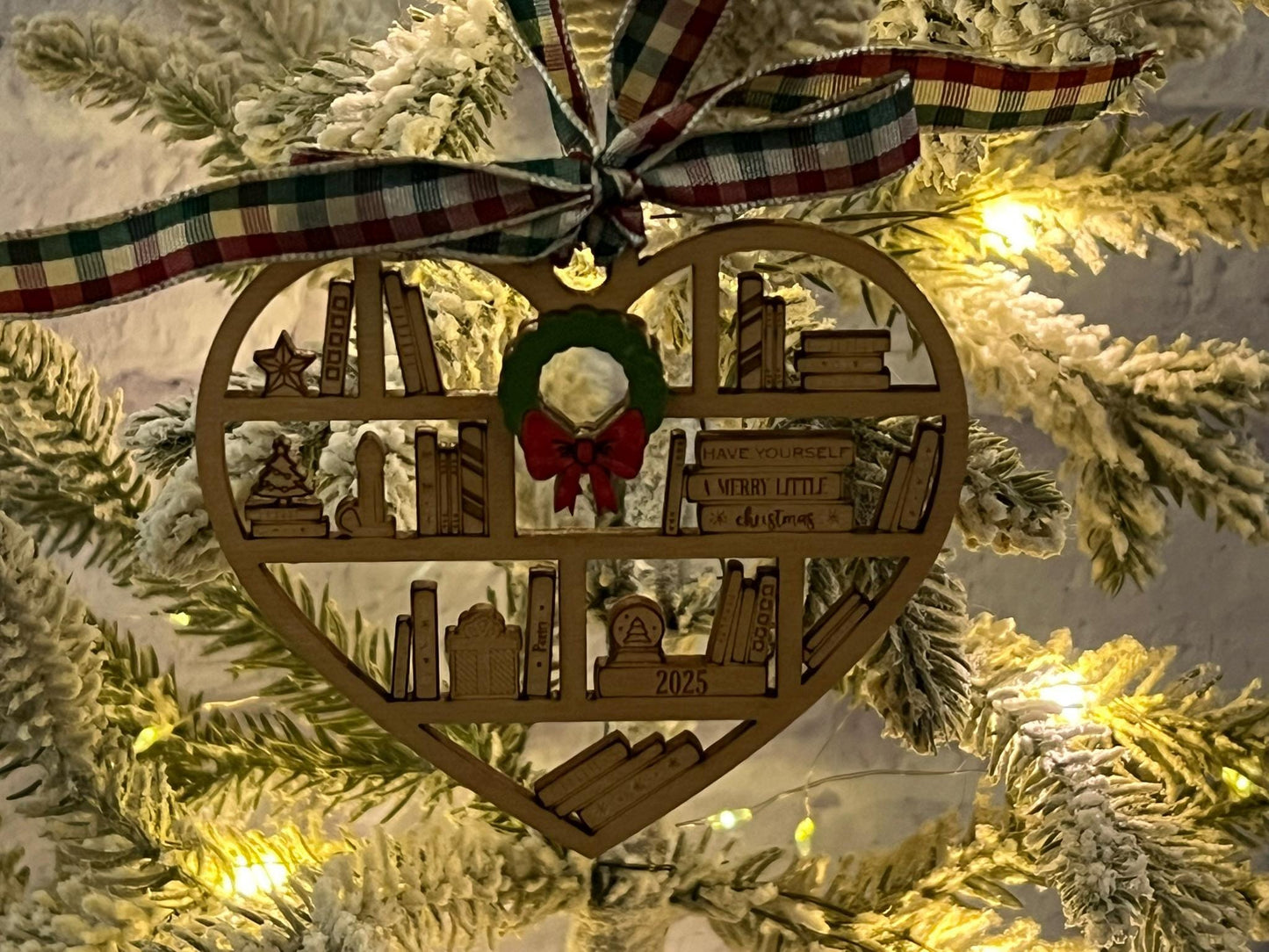 Digital File - Laser Cut Heart Bookcase Ornament