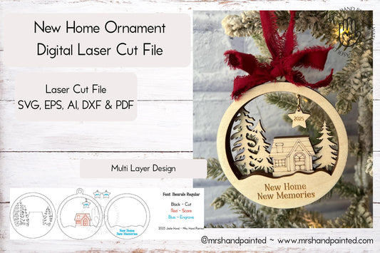 Digital Cut File - New Home Ornament
