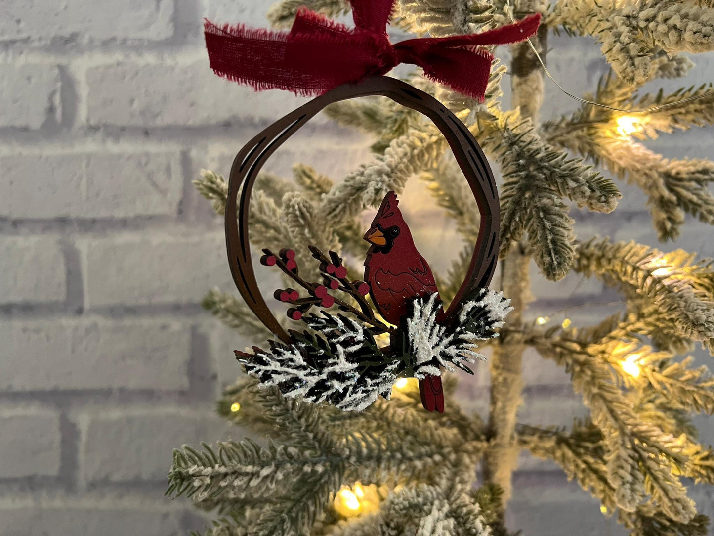 Digital Cut File - Grapevine Wreath Cardinal Ornament