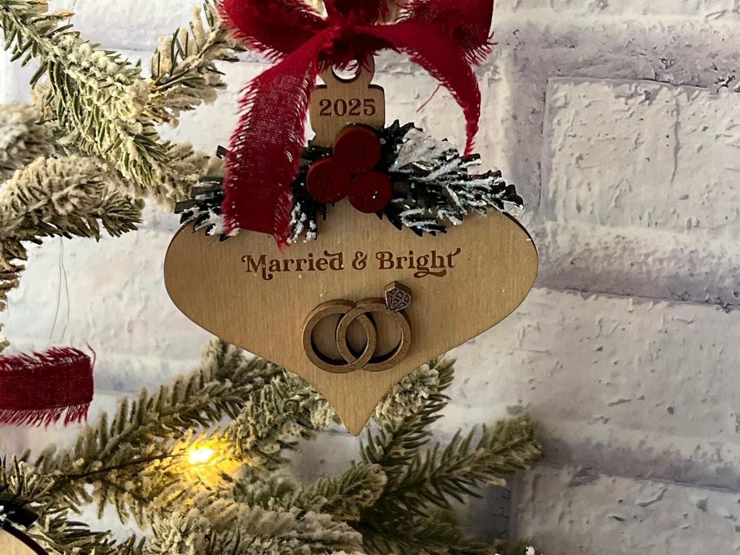 Digital Cut File - Engaged - Married and Bright Bauble
