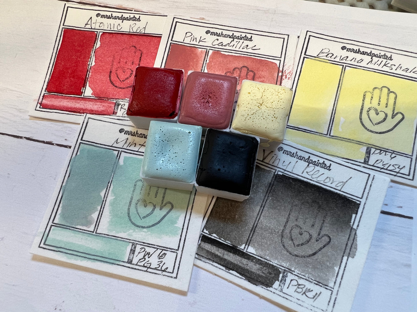 Handmade Watercolor Paints Set - 50's DINER
