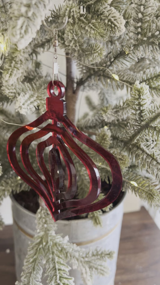Retro Bauble Acrylic Spinner Ornament / Suncatcher