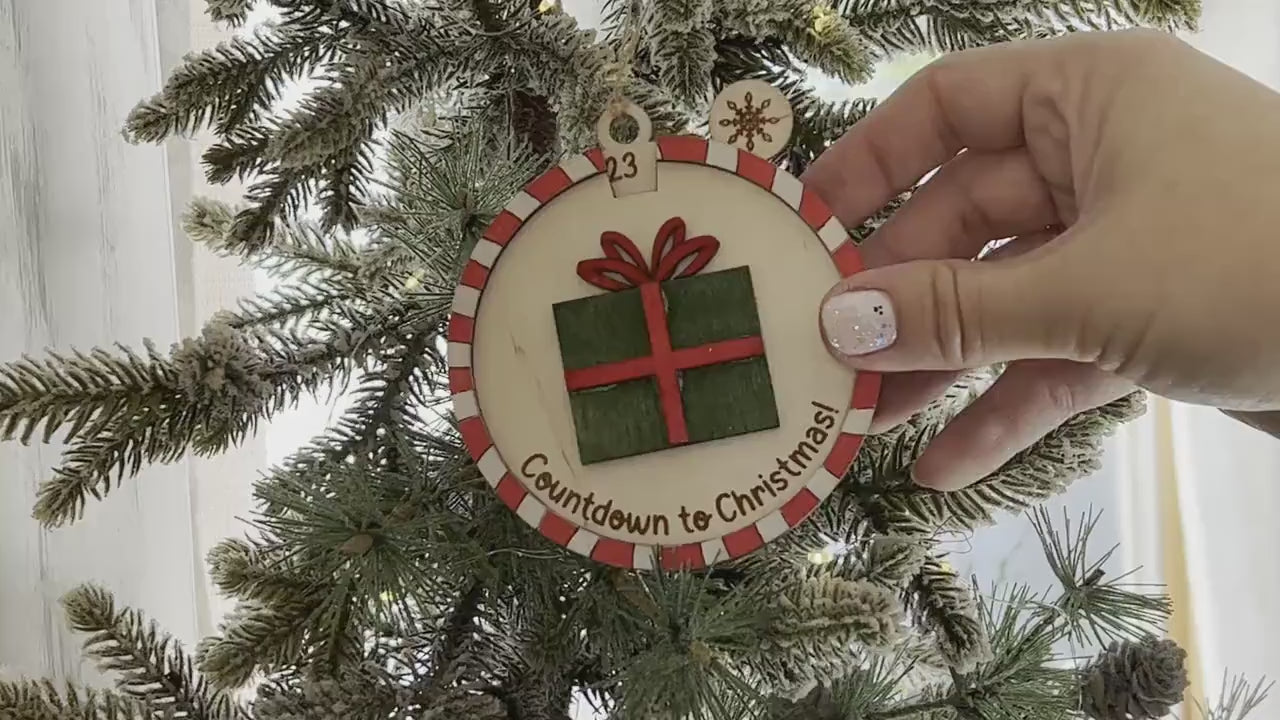 Countdown to Christmas Ornament - Laser Cut Wood