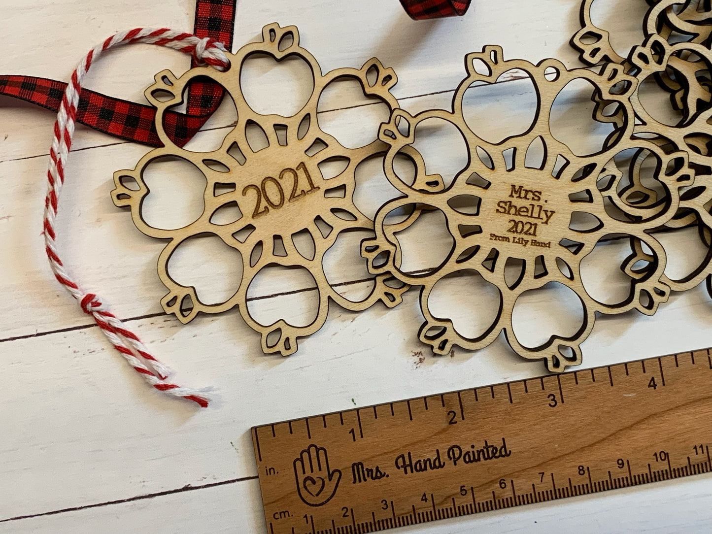 Apple Snowflake Laser Cut Ornament