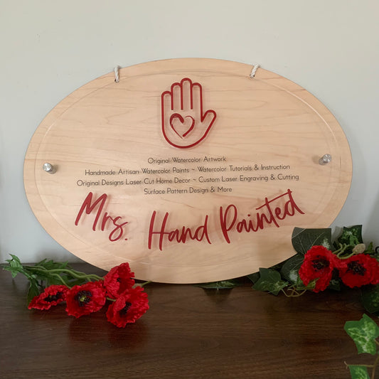 Custom Wood Layered Business Logo Sign - Laser Cut Wood