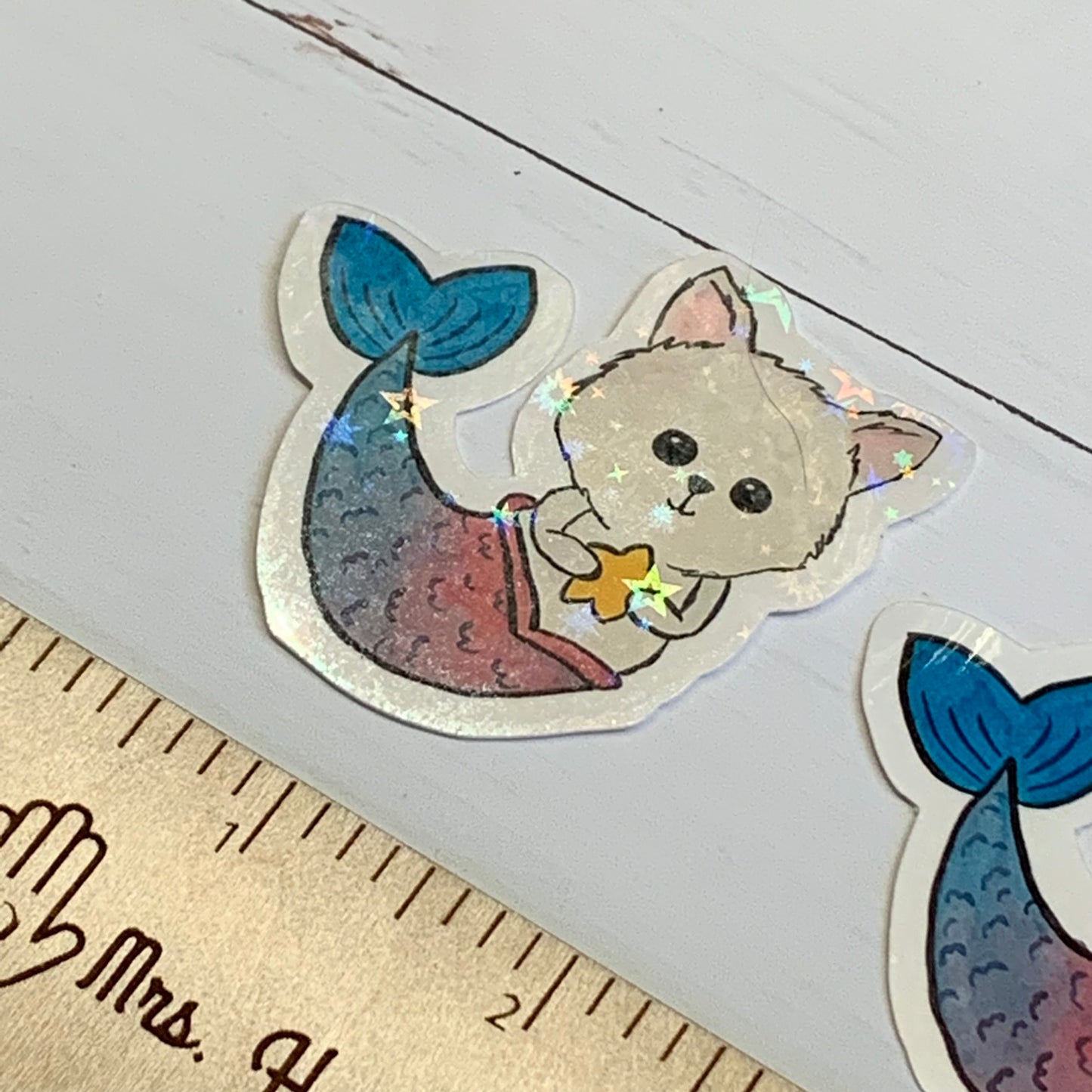 Purrmaid (Kitty Mermaid) Die Cut Laminated Vinyl Stickers