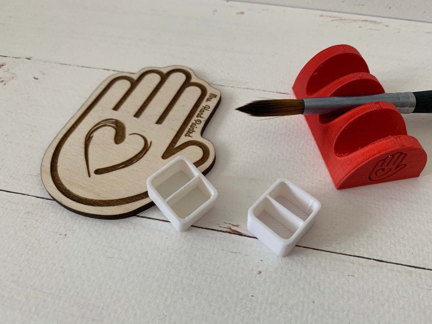 PLA Bioplastic 3D Printed Watercolor Pans - White Matte Full, Half, Quarter, Mini and Sample Sizes - Small or Bulk Quantities