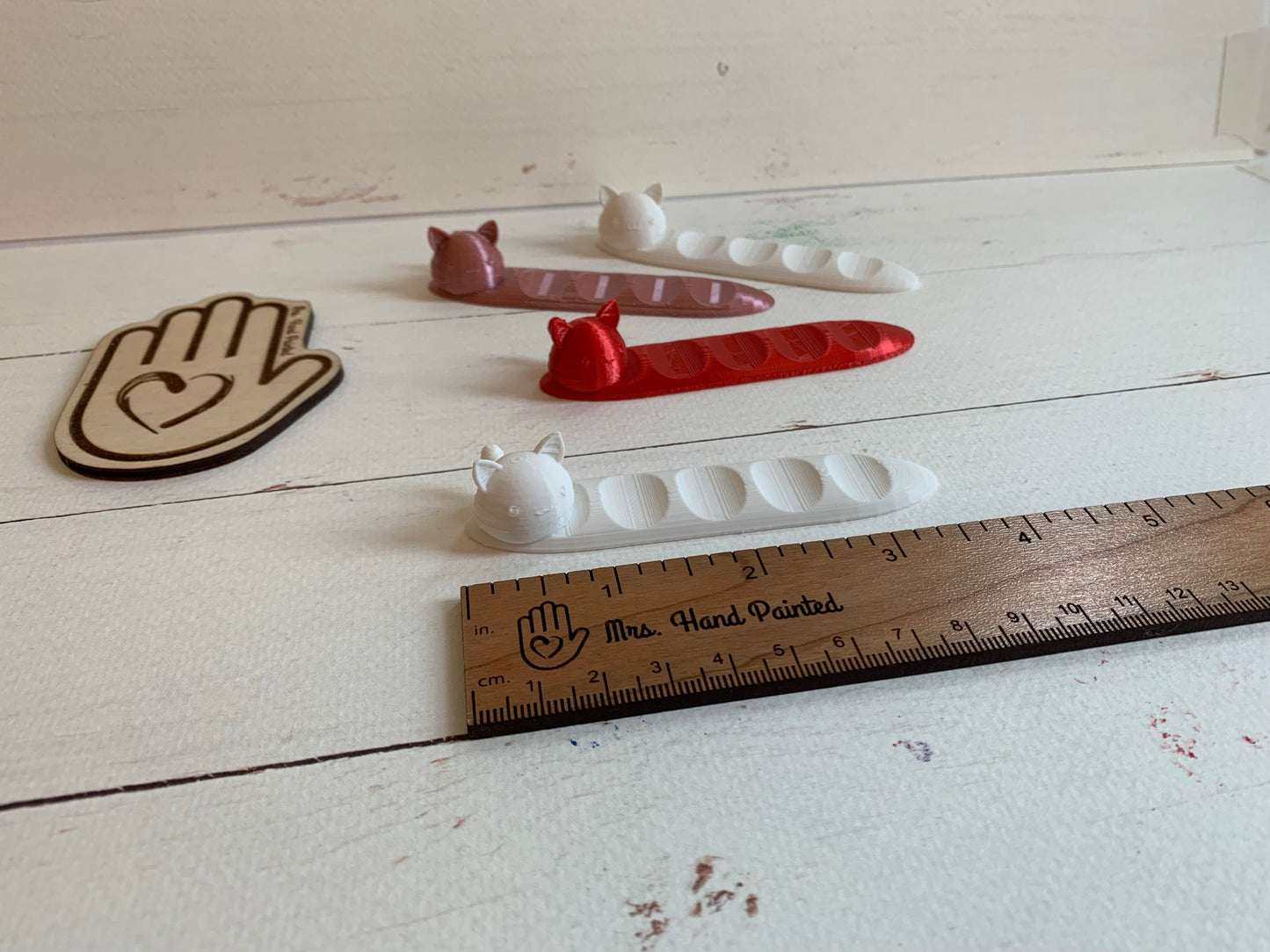 Cute Kitty Paint Brush Rest - 3D Printed Custom Color Choices