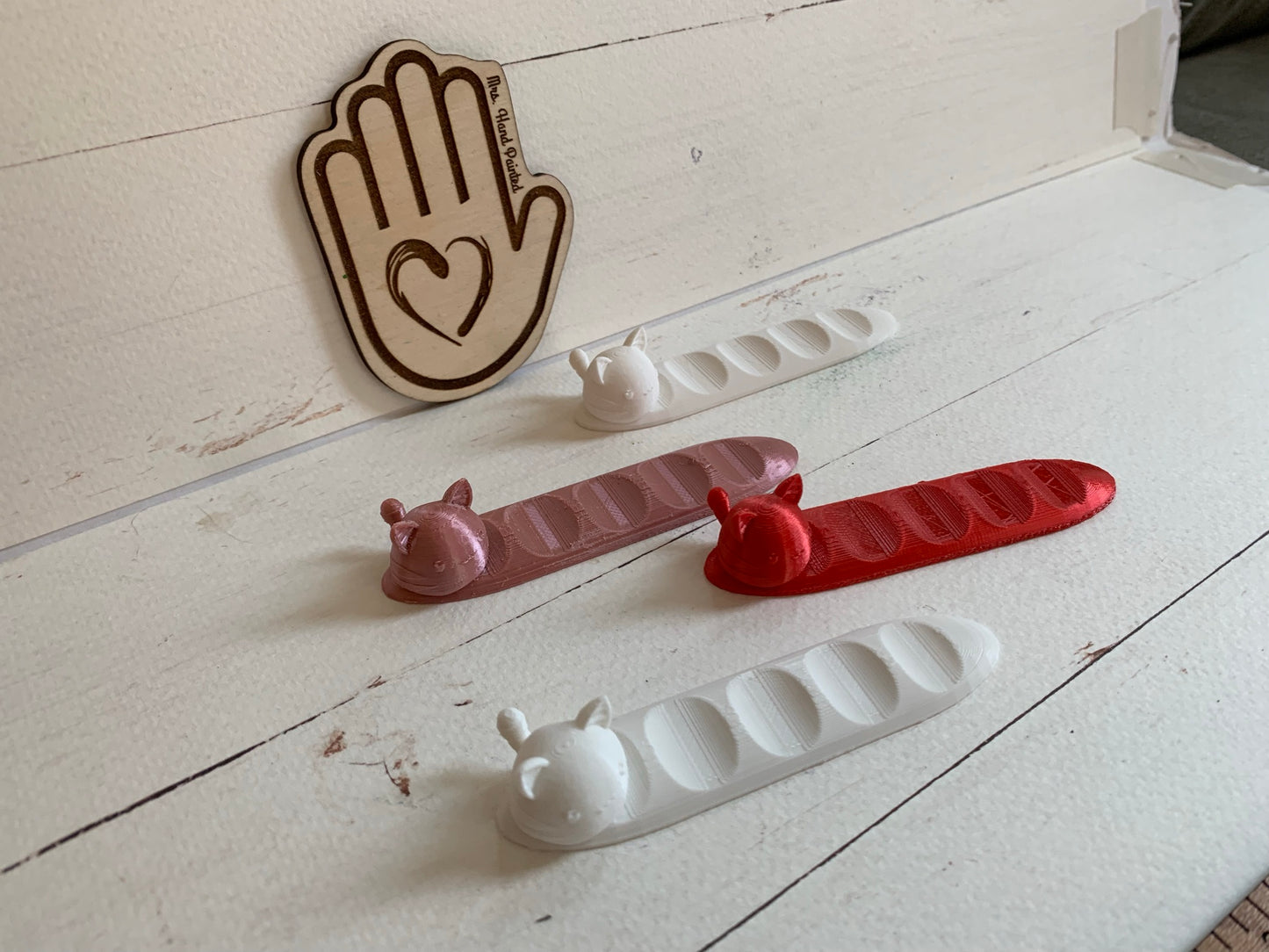 Cute Kitty Paint Brush Rest - 3D Printed Custom Color Choices